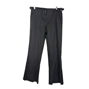 Theory Black Wide Leg Pants Size 10 Black Flat Front Preppy Classic Staple
